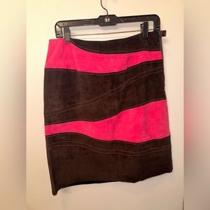 Brown/Pink Etcetera skirt. Knee length. Size 8.